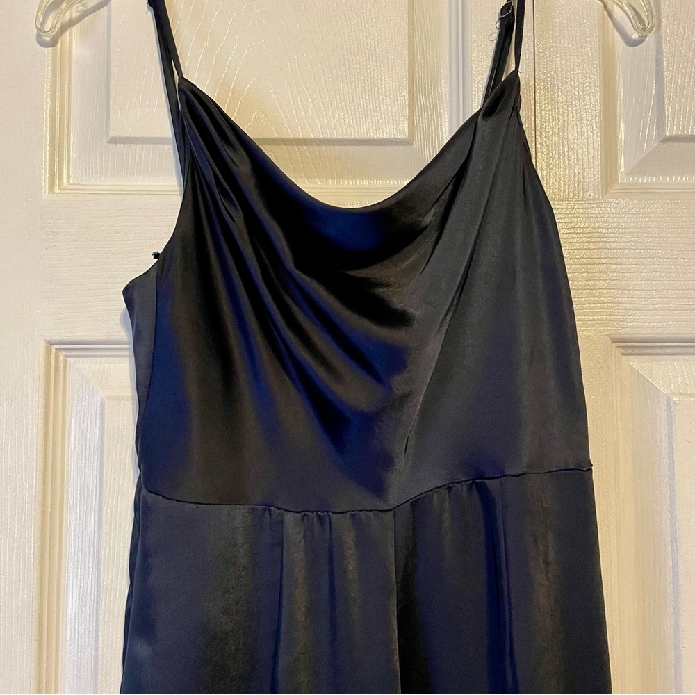 Elegant Satin Navy Jumpsuit